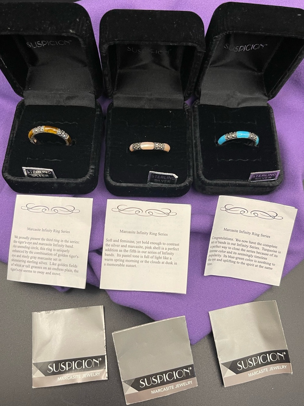 Set a vintage SS suspicion, QVC stack rings, art deco revival 90’s … 10.6 g - Picture 2 of 13